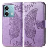 Peňaženkové kožené puzdro Butterfly Love na Xiaomi Redmi Note 13 - Levanduľová