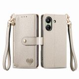 Peňaženkové kožené puzdro Love na Xiaomi Redmi 13C - Biela