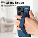Kožený kryt Wristband Holder na Xiaomi Redmi Note 13 Pro+ - Modrá