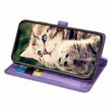 Peňaženkové 3D kožené puzdro na iPhone 11 Pro Max Cat and Dog - Purple