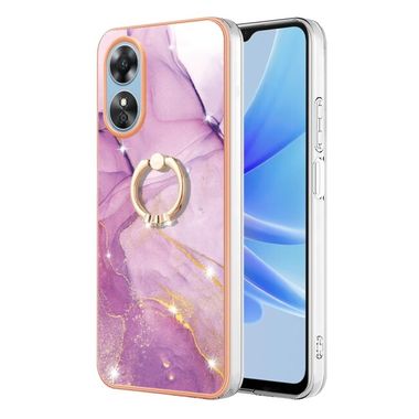Akrylový kryt Marble Ring Holder na Oppo A17 - Purple 001