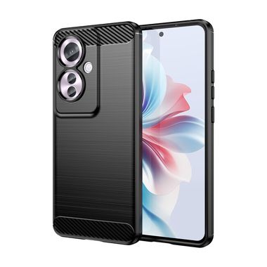 Gumenný kryt Brushed na OPPO Reno 11 F 5G - Čierna