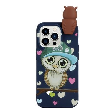 Gumený 3D kryt na iPhone 14 Pro Max - Blue Owl