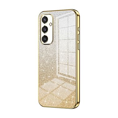Gumený Glitter kryt Gradient na Samsung Galaxy S24 5G - Zlatá