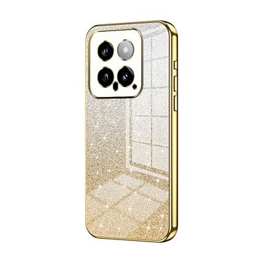 Gumený Glitter kryt Gradient na Xiaomi 14 - Zlatá