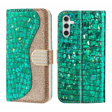 Gumený Glitter kryt na Samsung Galaxy A14 4G/5G - Zelená