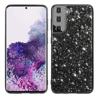 Gumený Glitter kryt na Samsung Galaxy S21 FE - Čierna