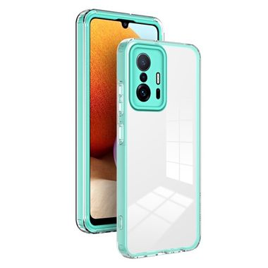 Gumený kryt 3in1 CLEAR na Xiaomi Mi 11T / 11T Pro - Svetlozelená