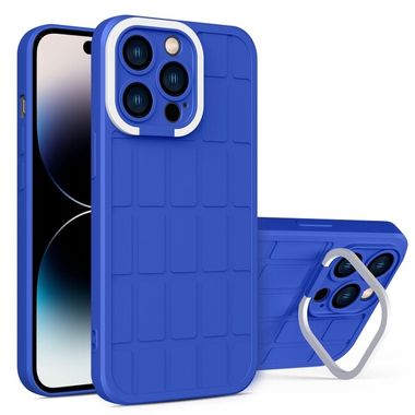 Gumený kryt CUBE na iPhone 14 Pro Max - Modrá