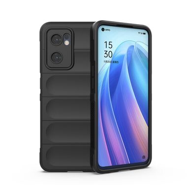 Gumený kryt Flannel na Oppo Reno 7 5G - Čierna