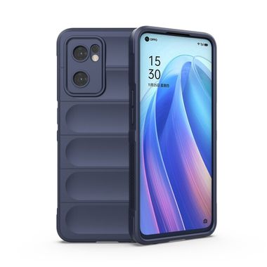 Gumený kryt Flannel na Oppo Reno 7 5G - Tmavá modrá