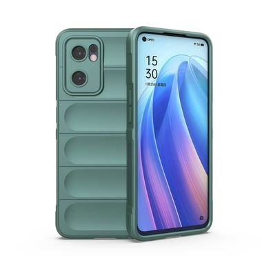 Gumený kryt Flannel na Oppo Reno 7 5G - Tmavá zelená