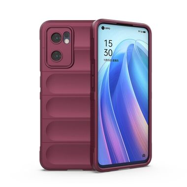 Gumený kryt Flannel na Oppo Reno 7 5G - Vínová červená