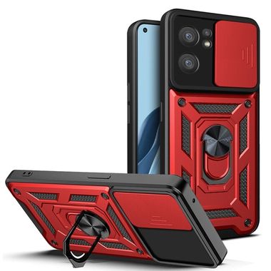 Gumený kryt FOLDING Camshield na Oppo Reno 7 5G - Červená