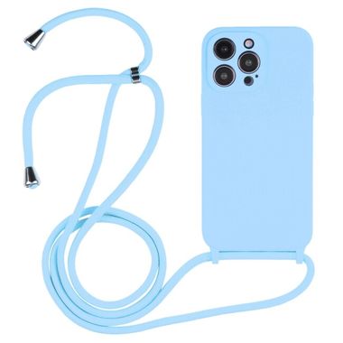 Gumený kryt Liquid Crossbody na iPhone 15 Pro Max - Modrá