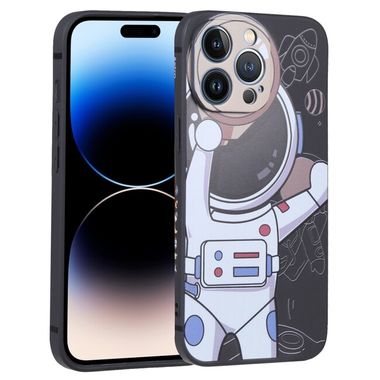 Gumený kryt SPACEMAN na iPhone 14 Pro Max - Black and Beige