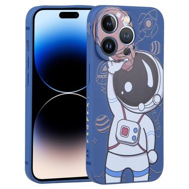 Gumený kryt SPACEMAN na iPhone 14 Pro Max - Blue and Brown