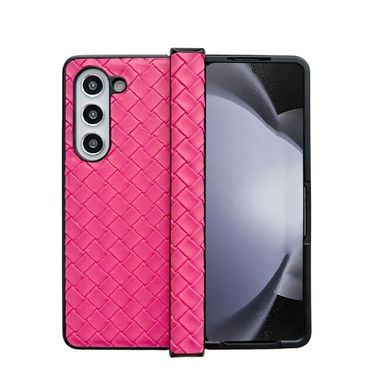 Gumený kryt Woven na Samsung Galaxy Z Fold5 - Ružovočervená