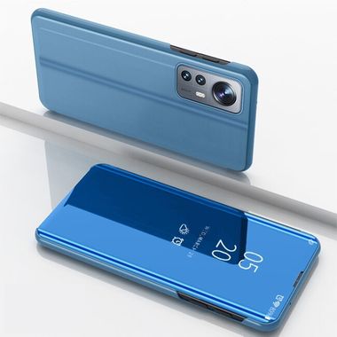 Knížkové puzdro Electroplating Mirror na Xiaomi 12 Pro - Modrá