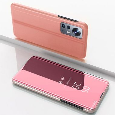 Knižkové puzdro Electroplating Mirror LEATHER na Xiaomi 12X - Ružovozlatá