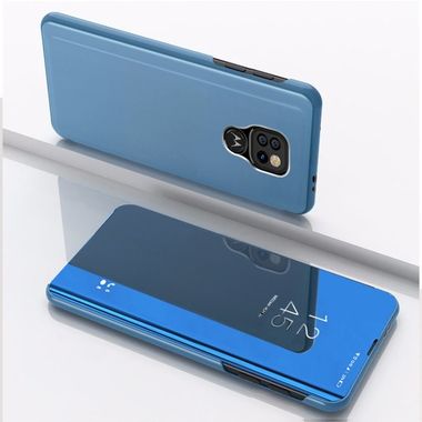 Knižkové puzdro Electroplating Mirror na Moto G9 PLay / E7 Plus - Modrá