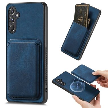 Kožený kryt Retro Leather Card na Galaxy A15 4G/ 5G - Modrá