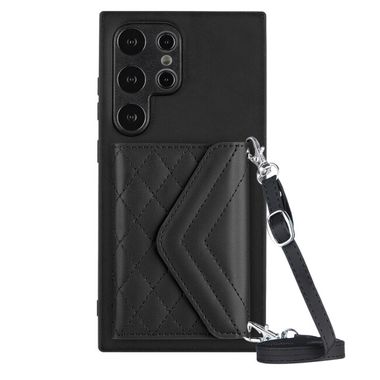Kožený kryt Rhombic Bag na Samsung Galaxy S24 Ultra 5G - Čierna