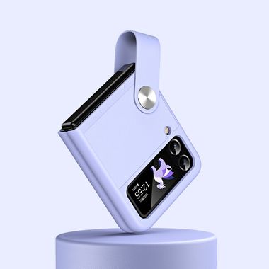 Kožený kryt Strap na Samsung Galaxy Z Flip4 - Fialová