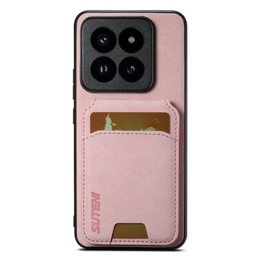 Kožený kryt Suteni Litchi na Xiaomi 14 Pro - Ružová
