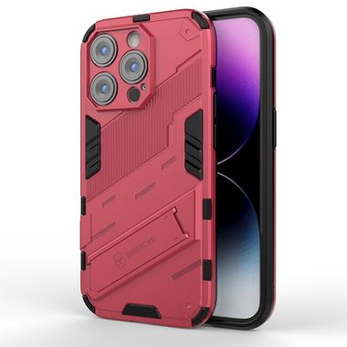 Kryt Punk Armor na iPhone 14 Pro Max - Slabočervená