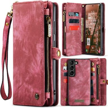 Multifunkčné peňaženkové puzdro CaseMe Detachable na Samsung Galaxy S24 5G - Červená