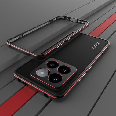 Ochranný kryt metal Aurora na Xiaomi 14 Pro - Čierno červená