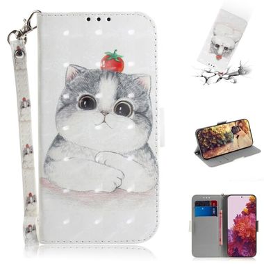 Peňaženkové 3D puzdro DRAWING na Samsung Galaxy S21 Ultra 5G - Cute Cat