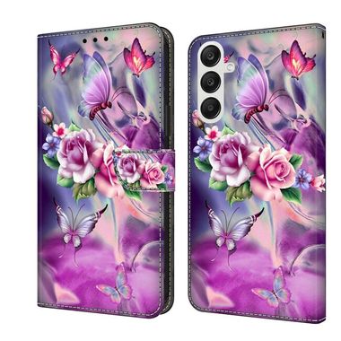 Peňaženkové 3D puzdro na Galaxy A55 5G - Motýle a Kvetiny