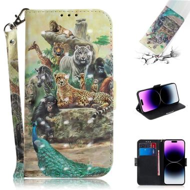 Peňaženkové 3D puzdro na iPhone 15 Pro Max - Zoo