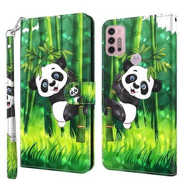 Peňaženkové 3D puzdro na Moto G10/G20/G30 - Panda a Bambus