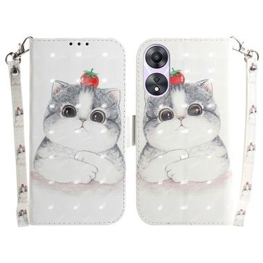 Peňaženkové 3D puzdro na Oppo A58 5G - Cute Cat