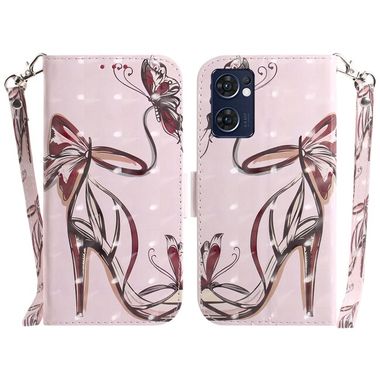 Peňaženkové 3D puzdro na Oppo Reno 7 5G - Butterfly High-heeled