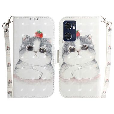 Peňaženkové 3D puzdro na Oppo Reno 7 5G - Cute Cat