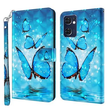 Peňaženkové 3D puzdro na Oppo Reno 7 5G - Three Butterflies