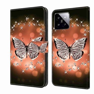 Peňaženkové 3D puzdro na Xiaomi 14 Pro - Crystal Butterfly