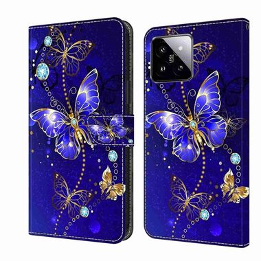 Peňaženkové 3D puzdro na Xiaomi 14 Pro - Diamond Butterfly