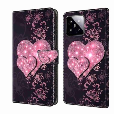 Peňaženkové 3D puzdro na Xiaomi 14 Pro - Lace Love