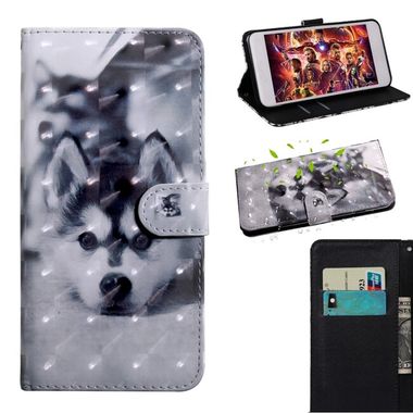 Peňaženkové 3D puzdro PAINTED na Samsung Galaxy S22 5G - Husky