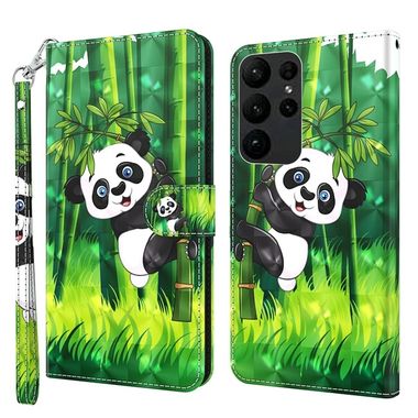 Peňaženkové 3D puzdro Painting na Samsung Galaxy S24 Ultra 5G - Bamboo Panda