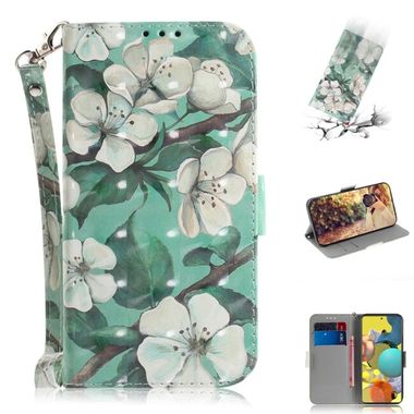 Peňaženkové kožené puzdro 3D na Samsung Galaxy A51 5G - Watercolor Flowers