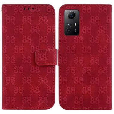 Peňaženkové kožené puzdro 8-shaped na Xiaomi Redmi Note 12S - Červená