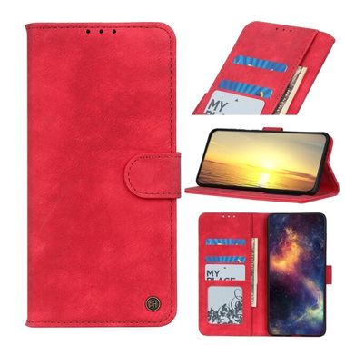 Peňaženkové kožené puzdro ANTELOPE na Huawei P50 Pro – Červená