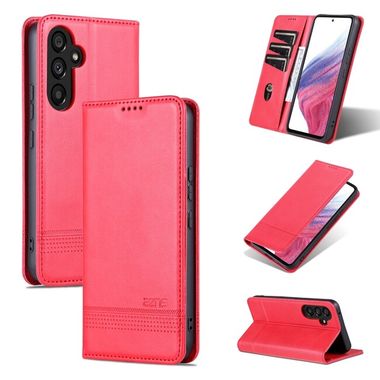 Peňaženkové kožené puzdro AZNS na Samsung Galaxy S23 FE - Červená