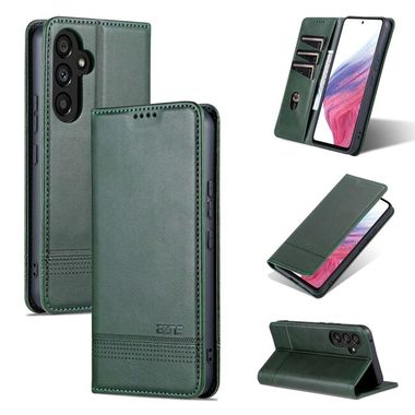 Peňaženkové kožené puzdro AZNS na Samsung Galaxy S23 FE - Zelená